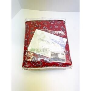 Ethan Allen Rodeo Duvet Country Bandana Paisley Denim Western Sham Twin NWT